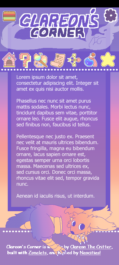 Digital Mockup of a mobile website design featuring an icon based nav menu