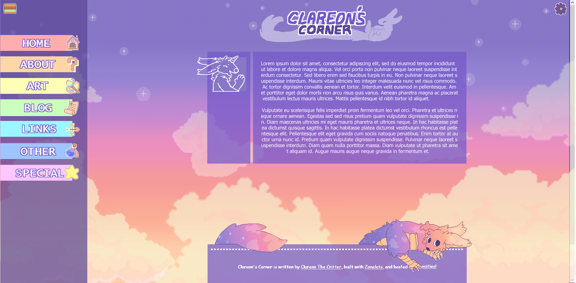 Finished Mockup of major site elements.