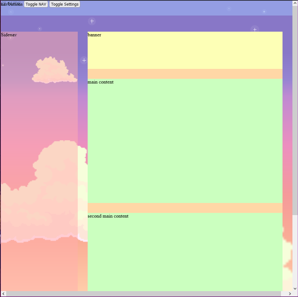 In progress framework of site elements.